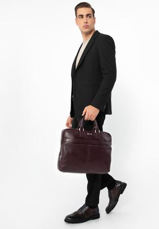 Men's leather 17” laptop bag, brown, 97-3U-002-4, Photo 1