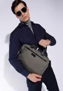 Męska torba na laptopa 17” z boczną kieszenią duża, beżowo-czarny, 92-3P-101-8, Zdjęcie 15