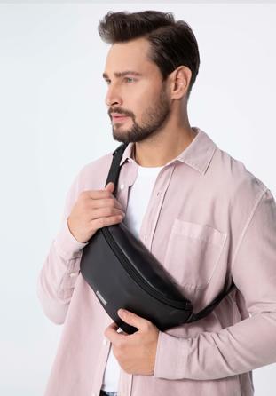 Men's classic waist bag, black, 98-3P-505-1, Photo 1
