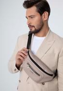 Men's faux leather waist bag with lustrous front zip, beige, 98-3P-504-1, Photo 15