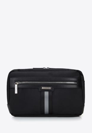 Męska torebka nerka z tasiemką, czarny, 96-4U-901-1, Zdjęcie 1