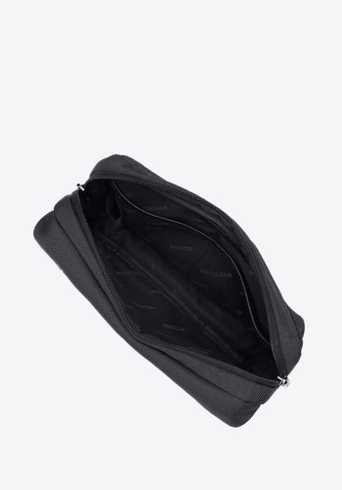 Męska torebka nerka ze skóry i sztucznego tworzywa, czarny, 93-3U-901-1, Zdjęcie 3