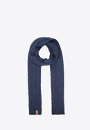 Men's winter cable knit hat and scarf set, dark blue, 95-SF-004-8, Photo 4