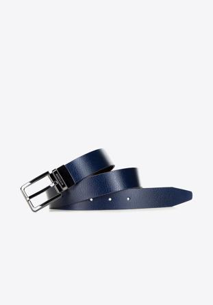 Men's reversible belt, black-navy blue, 91-8M-310-7-12, Photo 1