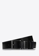 Men's leather reversible belt, black-navy blue, 98-8M-117-14-11, Photo 1