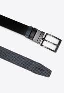 Men's leather reversible belt, black-navy blue, 98-8M-117-14-11, Photo 2