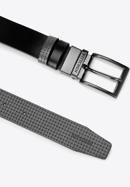 Men's leather reversible belt, black-grey, 98-8M-117-18-12, Photo 2