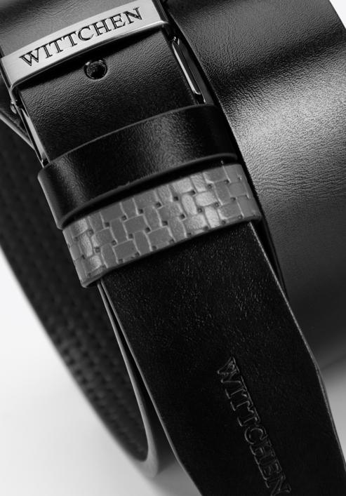 Men's leather reversible belt, black-grey, 98-8M-117-14-90, Photo 4