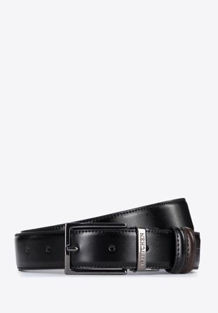 Men's reversible leather belt, black-brown, 96-8M-912-1-110, Photo 1