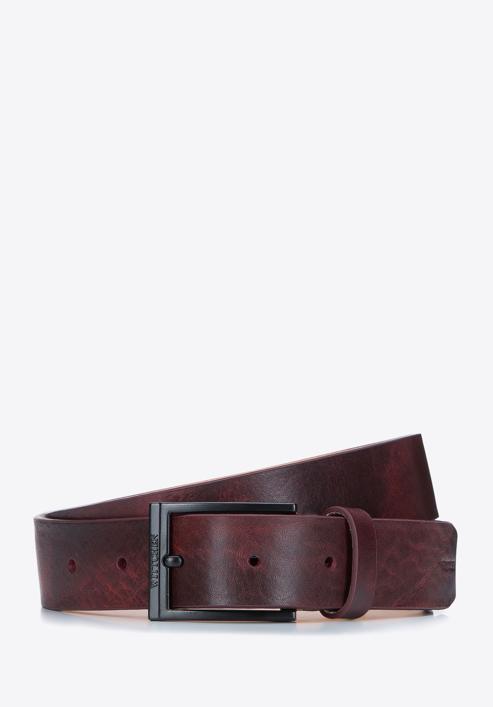 Men's leather belt, burgundy, 93-8M-106-3-11, Photo 1