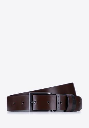 Men's leather reversible belt, black-brown, 98-8M-903-1-10, Photo 1
