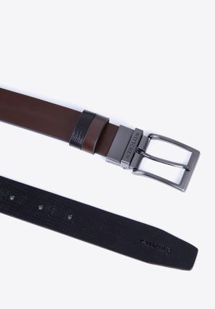 Men's leather reversible belt, black-brown, 98-8M-903-1-10, Photo 1
