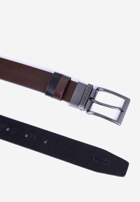 Men's leather reversible belt, black-brown, 98-8M-903-7-90, Photo 2