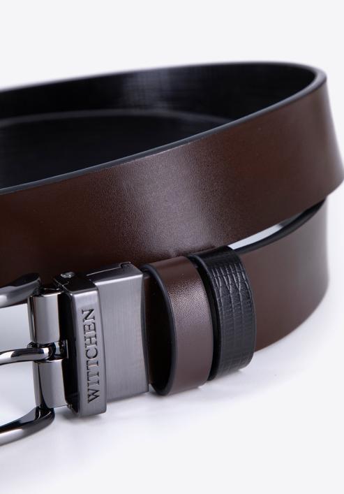 Men's leather reversible belt, black-brown, 98-8M-903-1-11, Photo 4