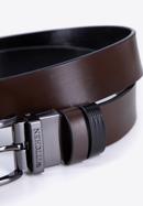 Men's leather reversible belt, black-brown, 98-8M-903-7-10, Photo 4