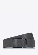 Men's patterned leather belt, dark grey, 94-8M-916-8-13, Photo 1