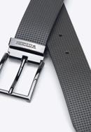 Men's patterned leather belt, dark grey, 94-8M-916-8-13, Photo 3