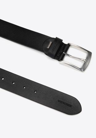 Men's vintage leather belt, black, 98-8M-110-1-90, Photo 1