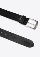 Men's vintage leather belt, black, 98-8M-110-4-12, Photo 2