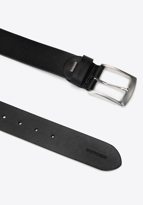 Men's vintage leather belt, black, 98-8M-110-4-11, Photo 2