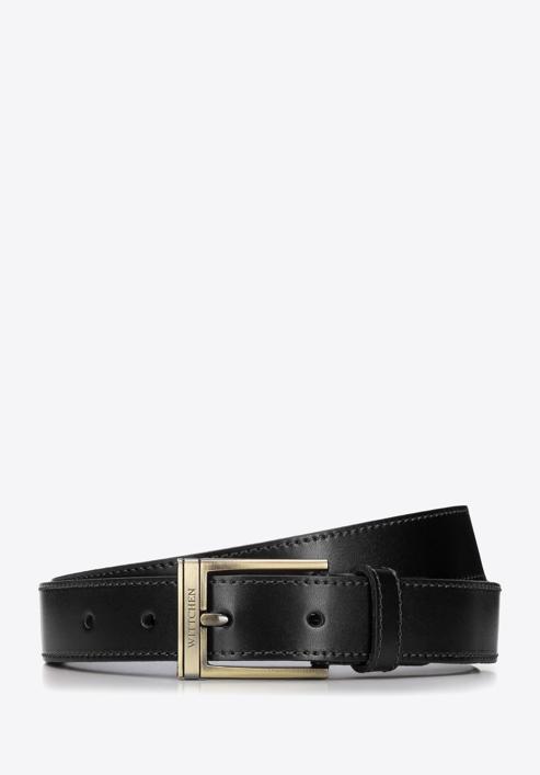 Men's leather slimline belt, black, 94-8M-910-5-11, Photo 1