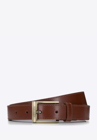 Men's leather slimline belt, brown, 94-8M-910-4-11, Photo 1
