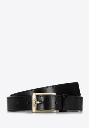 Men's slim leather belt, black, 98-8M-950-1-12, Photo 1