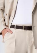 Men's slim leather belt, dark brown, 98-8M-950-1-11, Photo 15