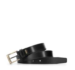 Men's leather slimline belt, black, 94-8M-910-1-12, Photo 1