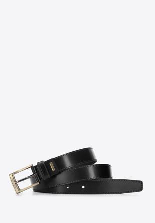 Men's leather slimline belt, black, 94-8M-910-1-12, Photo 1