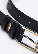 Men's leather slimline belt, black, 94-8M-910-5-11, Photo 3