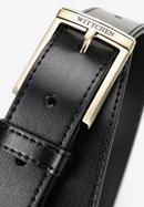 Men's slim leather belt, black, 98-8M-950-1-90, Photo 3