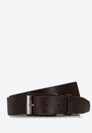 Men's leather belt with two-tone buckle, brown, 98-8M-111-4-10, Photo 1