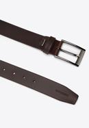 Men's leather belt with two-tone buckle, brown, 98-8M-111-4-10, Photo 2