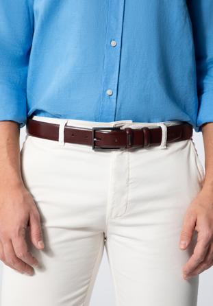 Men's leather belt, brown, 98-8M-912-4-11, Photo 1