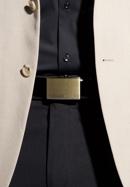 Men's leather belt with automatic buckle, black-gold, 96-8M-903-11-90, Photo 15