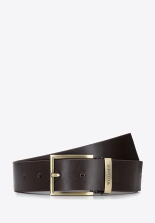 Men's classic leather belt, dark brown, 94-8M-907-5-13, Photo 1