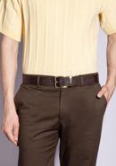 Men's classic leather belt, dark brown, 94-8M-907-5-13, Photo 15