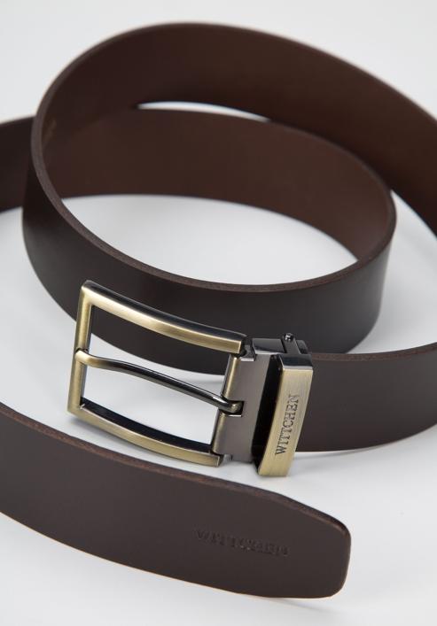 Men's classic leather belt, dark brown, 94-8M-907-5-13, Photo 3