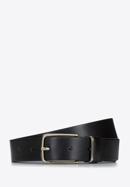 Men's leather belt with two belt keepers, black, 94-8M-913-5-11, Photo 1