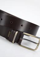 Men's leather belt with two belt keepers, dark brown, 94-8M-913-5-11, Photo 3