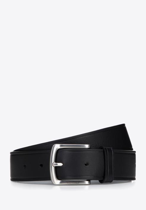 Men's leather belt, black, 97-8M-914-4-12, Photo 1
