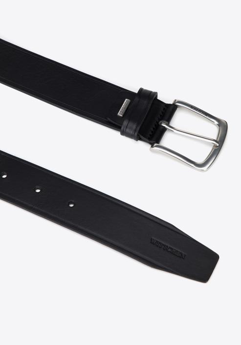 Men's leather belt, black, 97-8M-914-1-11, Photo 2