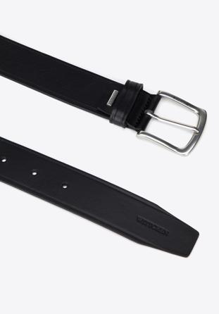 Men's leather belt, black, 97-8M-914-1-12, Photo 1