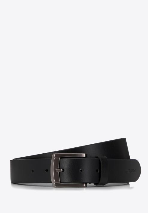 Men's leather belt, black, 98-8M-112-4-90, Photo 1