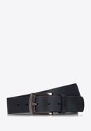 Men's leather belt, navy blue, 98-8M-112-4-90, Photo 1
