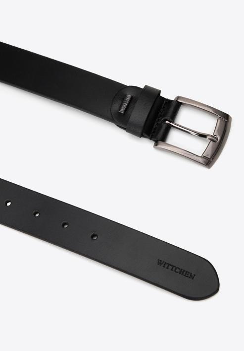 Men's leather belt, black, 98-8M-112-7-90, Photo 2