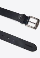 Men's leather belt, navy blue, 98-8M-112-1-12, Photo 2