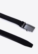 Men's leather belt with automatic buckle, black, 98-8M-902-7-12, Photo 2