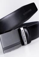 Men's leather belt with automatic buckle, black, 98-8M-902-7-12, Photo 3